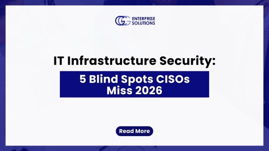IT Infrastructure Security: 5 Blind Spots CISOs Miss 2026 — text-based blog image.